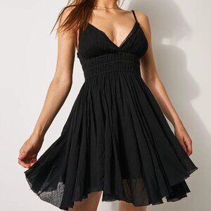 Free People Black Delia Slip Dress M